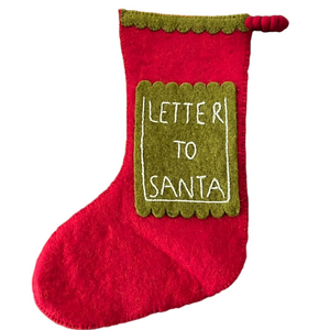 NWOT XL Letter to Santa Stocking